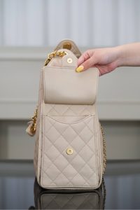 Chanel hobo bag 杏色鱼子酱 中号 图7