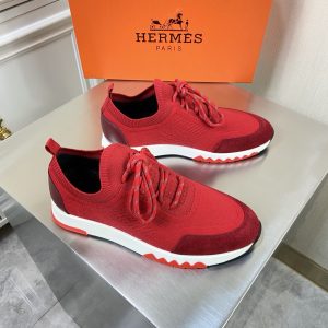 ••新品••【HERMÈS】爱马仕高端男士飞织•运动 休闲鞋••专柜代购原单货!原版进口牛皮 拼接进口飞织面料牛皮内里牛 图1