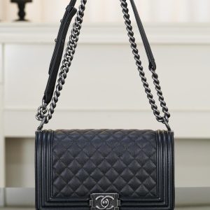 Chanel Leboy 小球纹 黑银中号 图1