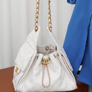 Chanel small hobo 白色 鱼子酱 小号 图8