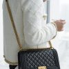 Chanel Leboy 小羊皮黑金中号 图1