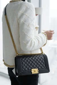 Chanel Leboy 小羊皮黑金中号 图1