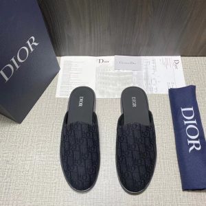 ,专柜夏季新款 DIOR迪奥男士拖鞋 原版橡胶大底 原版帆布 做工细节无可挑剔 38-45现货 图1