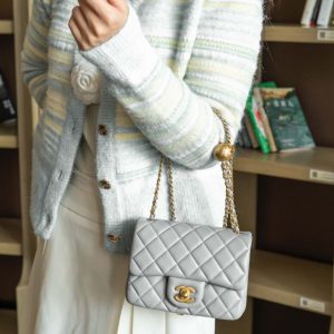 Chanel 金球方胖子 灰蓝色 图1