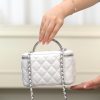 Chanel 25P 隐藏款 手柄长盒子包 白色荔枝牛 图1