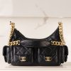 CHAENL 25c 小号嬉皮 hobo bag 黑金 图1