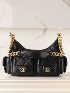 CHAENL 25c 小号嬉皮 hobo bag 黑金 图1