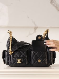 CHAENL 25c 小号嬉皮 hobo bag 黑金 图2