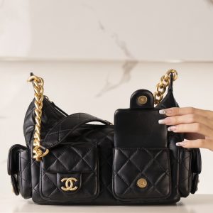 CHAENL 25c 小号嬉皮 hobo bag 黑金 图2