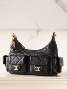 CHAENL 25c 小号嬉皮 hobo bag 黑金 图4