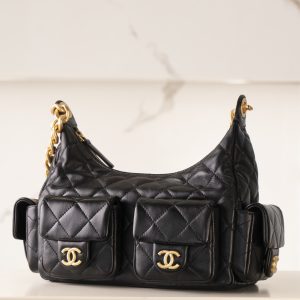 CHAENL 25c 小号嬉皮 hobo bag 黑金 图4