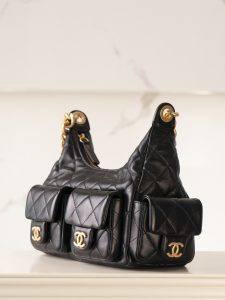 CHAENL 25c 小号嬉皮 hobo bag 黑金 图5