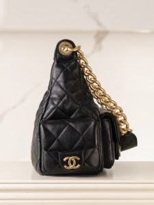 CHAENL 25c 小号嬉皮 hobo bag 黑金 图6