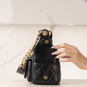 CHAENL 25c 小号嬉皮 hobo bag 黑金 图7