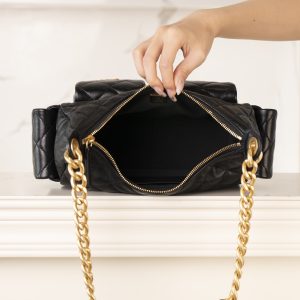 CHAENL 25c 小号嬉皮 hobo bag 黑金 图8