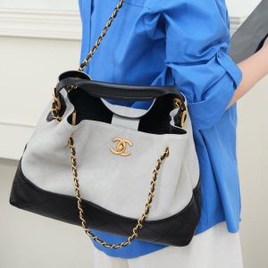 Chanel 25A 麂皮购物袋 灰色小号 图5