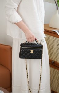 Chanel 25P 新款饭盒包 黑金 荔枝牛 图2