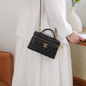 Chanel 25P 新款饭盒包 黑金 荔枝牛 图3