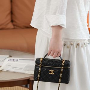Chanel 25P 新款饭盒包 黑金 荔枝牛 图4