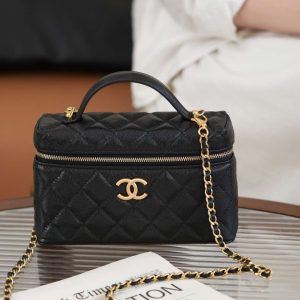 Chanel 25P 新款饭盒包 黑金 荔枝牛 图5