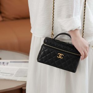 Chanel 25P 新款饭盒包 黑金 荔枝牛 图8