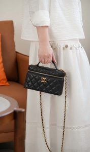 Chanel 25P 新款饭盒包 黑金 荔枝牛 图9