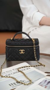 Chanel 25P 新款饭盒包 黑金 荔枝牛 图5
