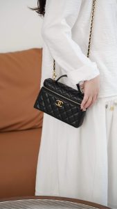 Chanel 25P 新款饭盒包 黑金 荔枝牛 图7