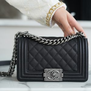 Chanel Leboy 大球纹 黑银小号 图1