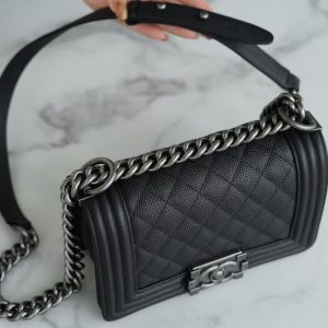 Chanel Leboy 大球纹 黑银小号 图8