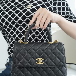 CHANEL 23P Coco handle 黑色 小号 图8