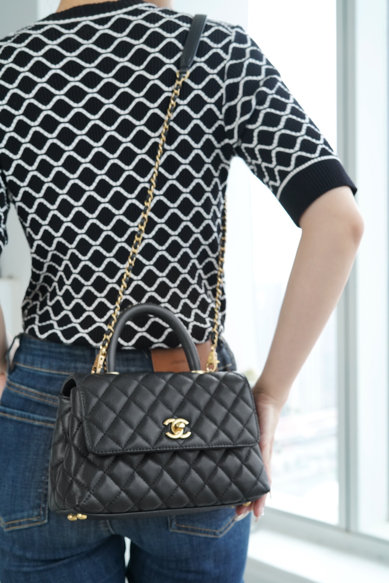 CHANEL 23P Coco handle 黑色 小号 图5