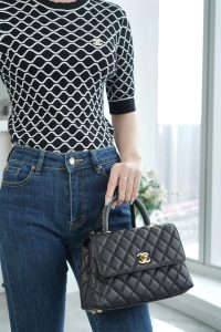 CHANEL 23P Coco handle 黑色 小号 图7