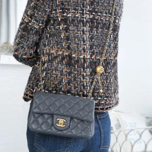 Chanel 金属球 Mini深灰色 图9