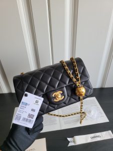 23k新版金球 羊皮金属球mini CF方胖子金珠可调节斜挎单肩包 1787 尺寸:20cm 图1