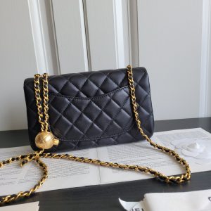 23k新版金球 羊皮金属球mini CF方胖子金珠可调节斜挎单肩包 1787 尺寸:20cm 图2