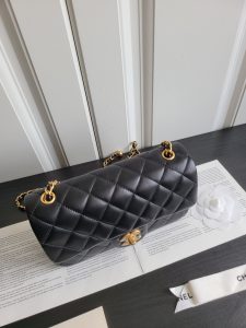 23k新版金球 羊皮金属球mini CF方胖子金珠可调节斜挎单肩包 1787 尺寸:20cm 图6