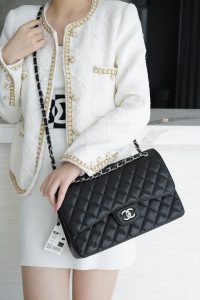 CF Classic Flap Jumbo |鱼子酱黑银 大号 图8