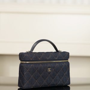 Chanel 26p 丹宁牛仔LP 饭盒包 深蓝 图3