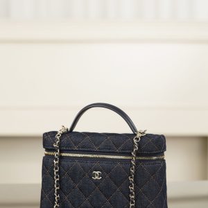 Chanel 26p 丹宁牛仔LP 饭盒包 深蓝 图4