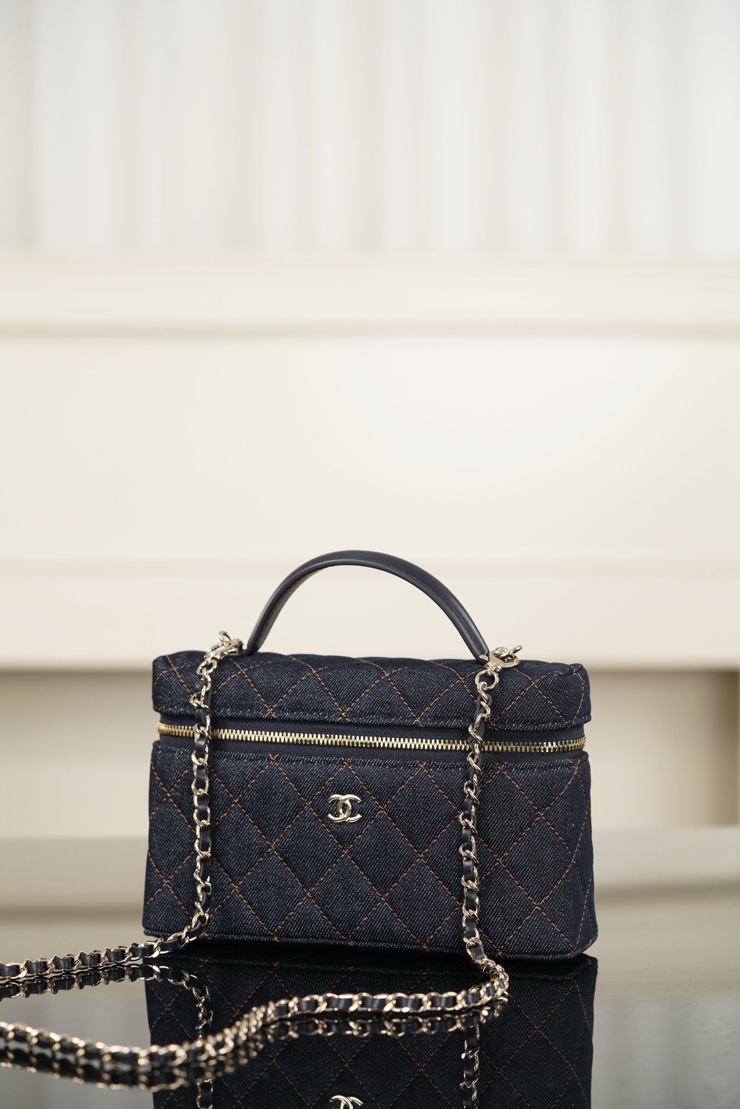 Chanel 26p 丹宁牛仔LP 饭盒包 深蓝 图4