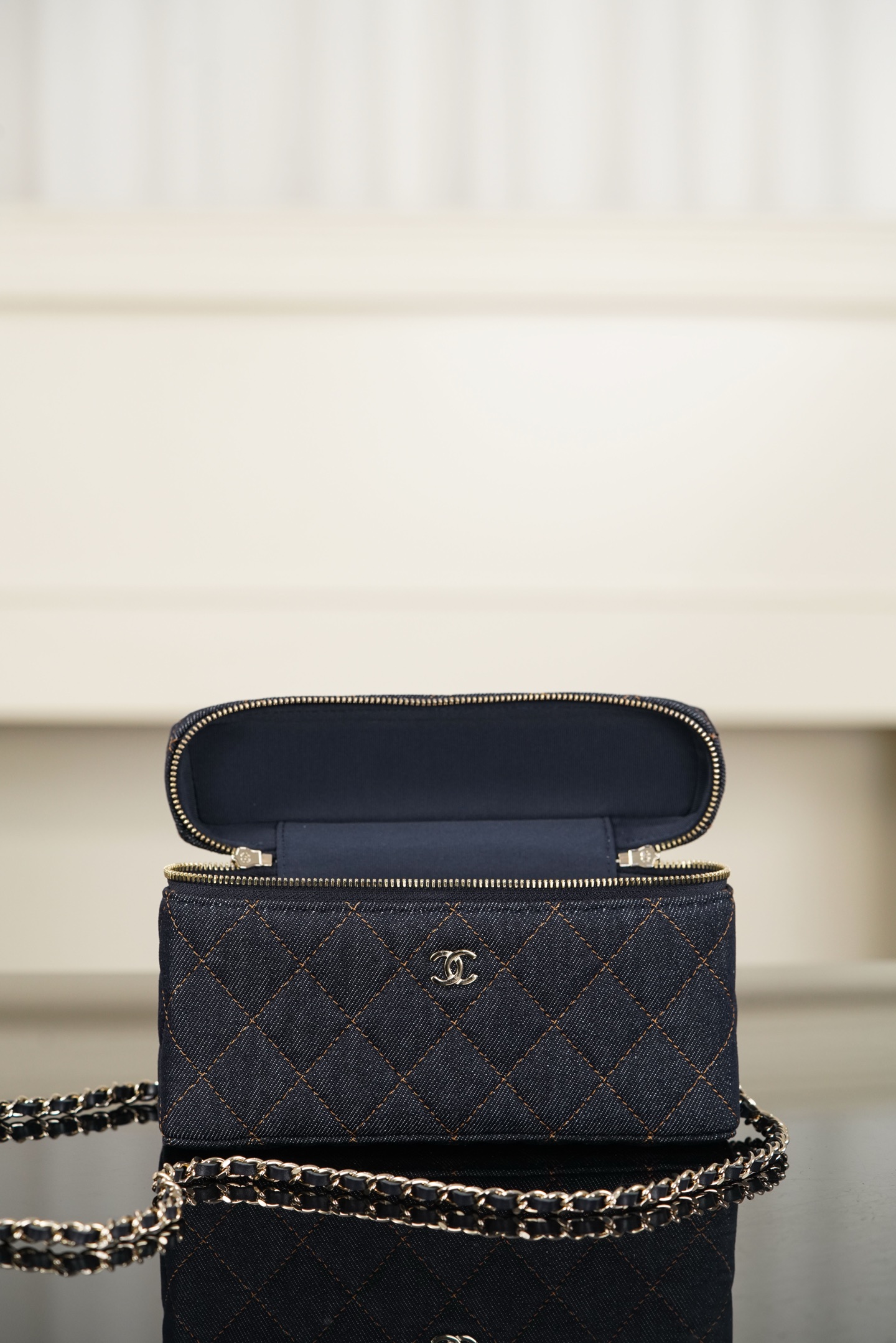 Chanel 26p 丹宁牛仔LP 饭盒包 深蓝 图7