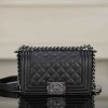 Chanel Leboy 小球纹 黑银小号 图1
