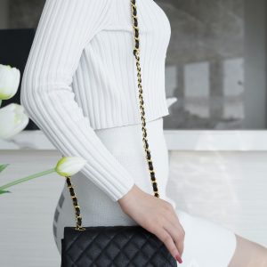 CF Classic Flap |荔枝纹 Mini 黑金 图1