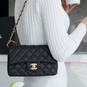 CF Classic Flap |荔枝纹 Mini 黑金 图2