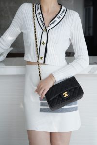 CF Classic Flap |荔枝纹 Mini 黑金 图8