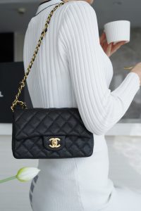 CF Classic Flap |荔枝纹 Mini 黑金 图2