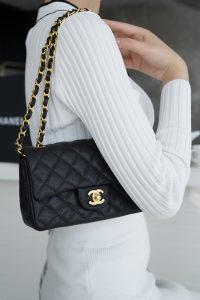 CF Classic Flap |荔枝纹 Mini 黑金 图3