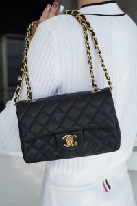 CF Classic Flap |荔枝纹 Mini 黑金 图6