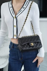CF Classic Flap |荔枝纹 Mini 黑浅金 图2